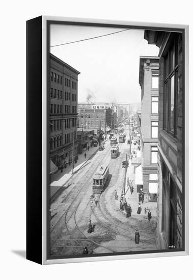 Pike Street from Second Avenue, Seattle, 1908-Ashael Curtis-Framed Premier Image Canvas