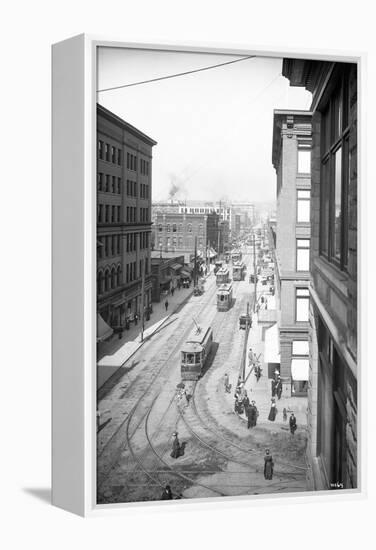 Pike Street from Second Avenue, Seattle, 1908-Ashael Curtis-Framed Premier Image Canvas