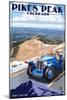 Pikes Peak, Colorado - Auto Road Scene-Lantern Press-Mounted Art Print