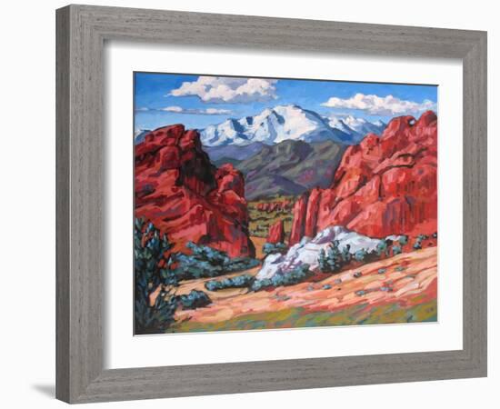 Pikes Peak from Garden of the Gods, Colorado-Patty Baker-Framed Art Print