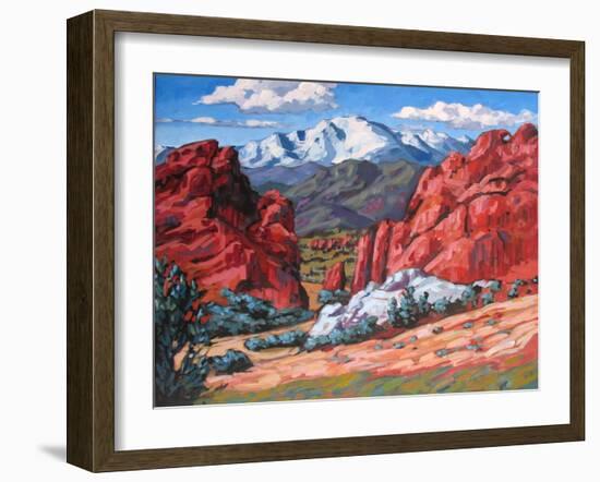 Pikes Peak from Garden of the Gods, Colorado-Patty Baker-Framed Art Print