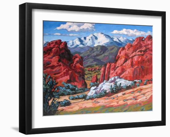 Pikes Peak from Garden of the Gods, Colorado-Patty Baker-Framed Art Print