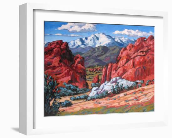 Pikes Peak from Garden of the Gods, Colorado-Patty Baker-Framed Art Print