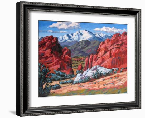 Pikes Peak from Garden of the Gods, Colorado-Patty Baker-Framed Art Print