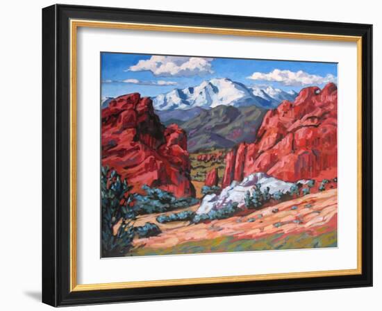 Pikes Peak from Garden of the Gods, Colorado-Patty Baker-Framed Art Print