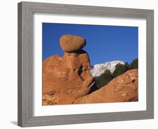 Pikes Peak, Garden of The Gods National Landmark, Colorado Springs, Colorado, USA-Rolf Nussbaumer-Framed Photographic Print