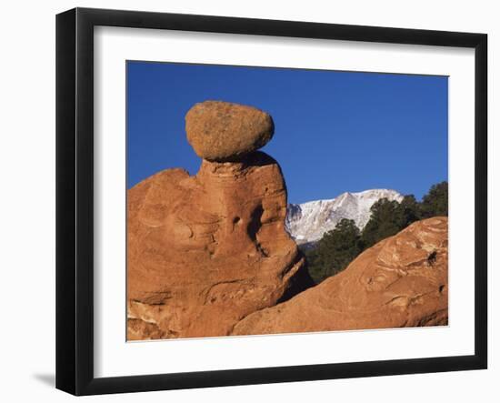 Pikes Peak, Garden of The Gods National Landmark, Colorado Springs, Colorado, USA-Rolf Nussbaumer-Framed Photographic Print