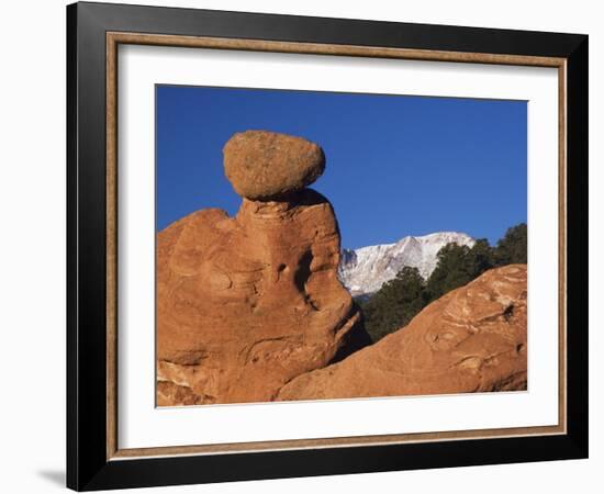 Pikes Peak, Garden of The Gods National Landmark, Colorado Springs, Colorado, USA-Rolf Nussbaumer-Framed Photographic Print