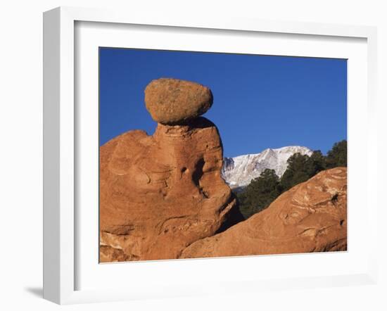 Pikes Peak, Garden of The Gods National Landmark, Colorado Springs, Colorado, USA-Rolf Nussbaumer-Framed Photographic Print
