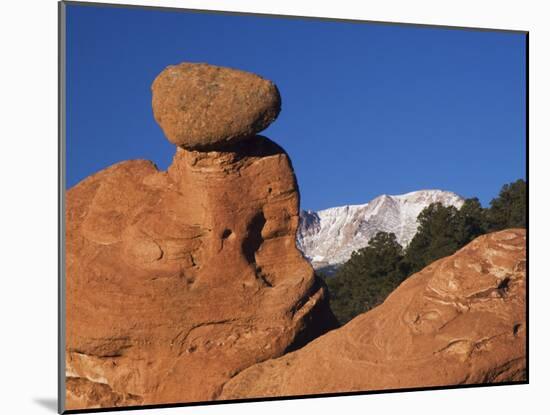 Pikes Peak, Garden of The Gods National Landmark, Colorado Springs, Colorado, USA-Rolf Nussbaumer-Mounted Photographic Print