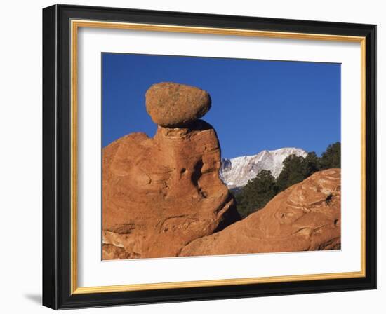 Pikes Peak, Garden of The Gods National Landmark, Colorado Springs, Colorado, USA-Rolf Nussbaumer-Framed Photographic Print