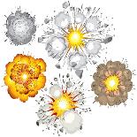 Explosions-Set of Various Illustrations-PILart-Art Print