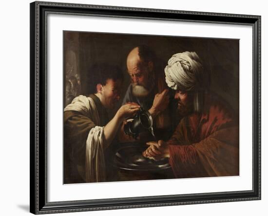 Pilate Washing His Hands, C.1615-1628-Hendrick Ter Brugghen-Framed Giclee Print