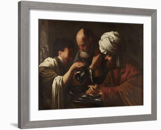 Pilate Washing His Hands, C.1615-1628-Hendrick Ter Brugghen-Framed Giclee Print