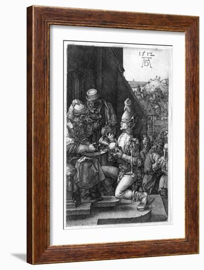 Pilate Washing His Hands, from the Engraved Passion, 1512-Albrecht Dürer-Framed Giclee Print