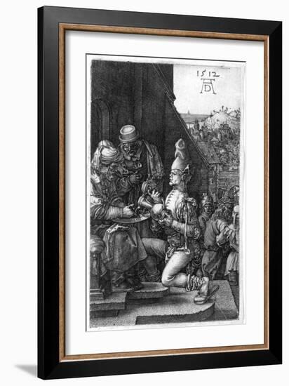 Pilate Washing His Hands, from the Engraved Passion, 1512-Albrecht Dürer-Framed Giclee Print