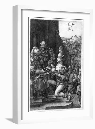 Pilate Washing His Hands, from the Engraved Passion, 1512-Albrecht Dürer-Framed Giclee Print