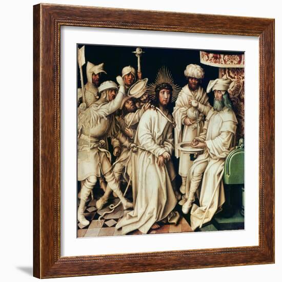 Pilate Washing His Hands, Left Panel from a Triptych, 1496-Hans Holbein the Elder-Framed Giclee Print