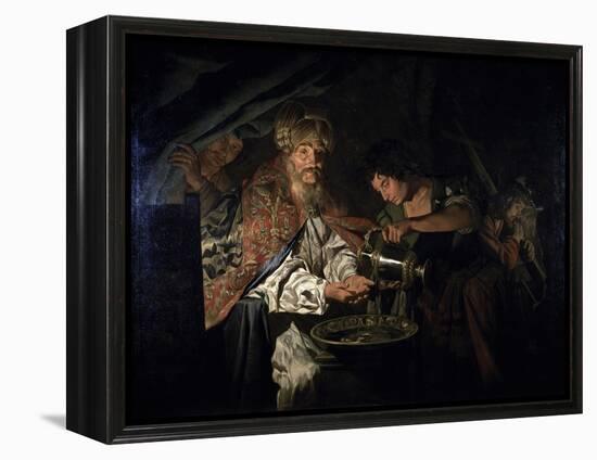 Pilate Washing His Hands-Matthias Stom-Framed Premier Image Canvas