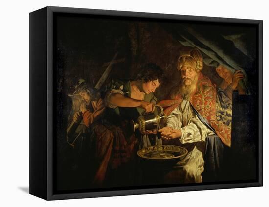Pilate Washing His Hands-Matthias Stomer-Framed Premier Image Canvas