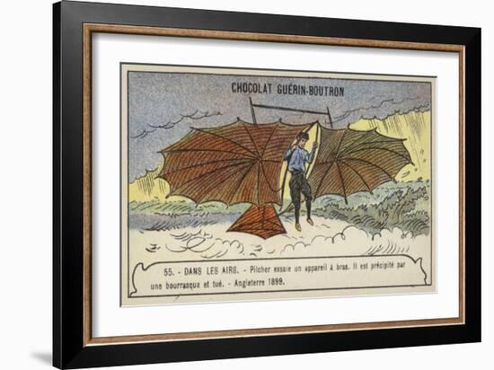 Pilcher Testing a Glider, England, 1899-null-Framed Giclee Print