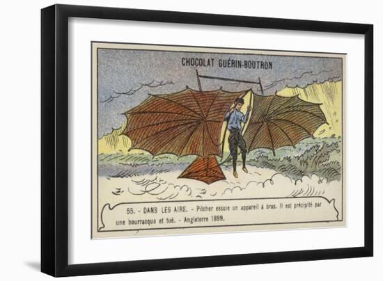 Pilcher Testing a Glider, England, 1899-null-Framed Giclee Print