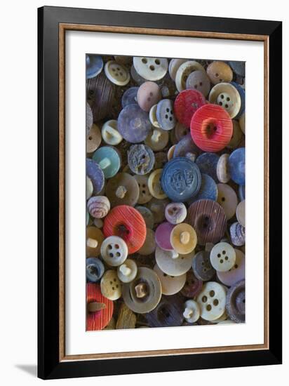 Pile of antique buttons-Mallorie Ostrowitz-Framed Photographic Print