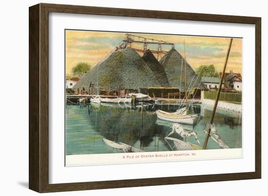 Pile of Oyster Shells, Hampton, Virginia-null-Framed Art Print