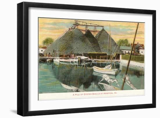 Pile of Oyster Shells, Hampton, Virginia-null-Framed Art Print