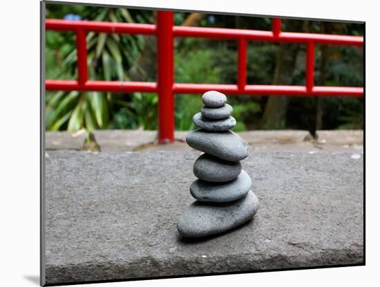 Pile of round Stones in  Japanese Garden-Wlad74-Mounted Photographic Print