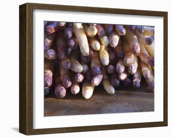 Pile of White Asparagus, Clos Des Iles, Le Brusc, Cote d'Azur, Var, France-Per Karlsson-Framed Photographic Print