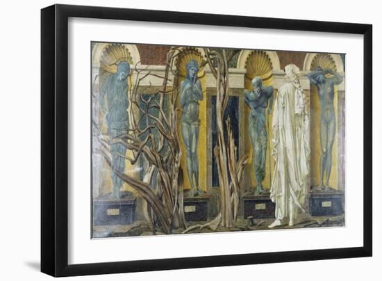 Pilgrim at the Garden of Idleness, 19th Century-Edward Burne-Jones-Framed Giclee Print