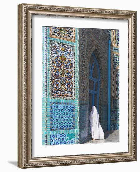 Pilgrim at the Shrine of Hazrat Ali, Mazar-I-Sharif, Balkh, Afghanistan, Asia-Jane Sweeney-Framed Photographic Print