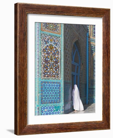 Pilgrim at the Shrine of Hazrat Ali, Mazar-I-Sharif, Balkh, Afghanistan, Asia-Jane Sweeney-Framed Photographic Print