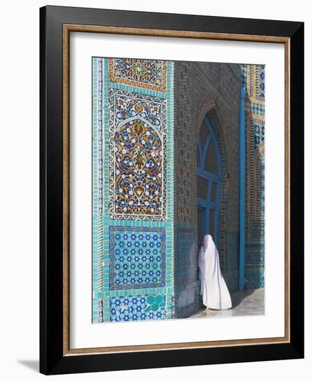 Pilgrim at the Shrine of Hazrat Ali, Mazar-I-Sharif, Balkh, Afghanistan, Asia-Jane Sweeney-Framed Photographic Print