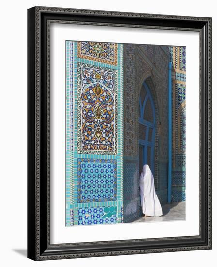 Pilgrim at the Shrine of Hazrat Ali, Mazar-I-Sharif, Balkh, Afghanistan, Asia-Jane Sweeney-Framed Photographic Print