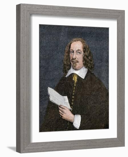 Pilgrim Leader Edward Winslow Portrait Holding a Document-null-Framed Giclee Print