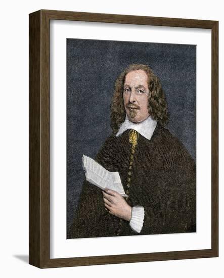 Pilgrim Leader Edward Winslow Portrait Holding a Document-null-Framed Giclee Print