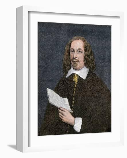 Pilgrim Leader Edward Winslow Portrait Holding a Document-null-Framed Giclee Print