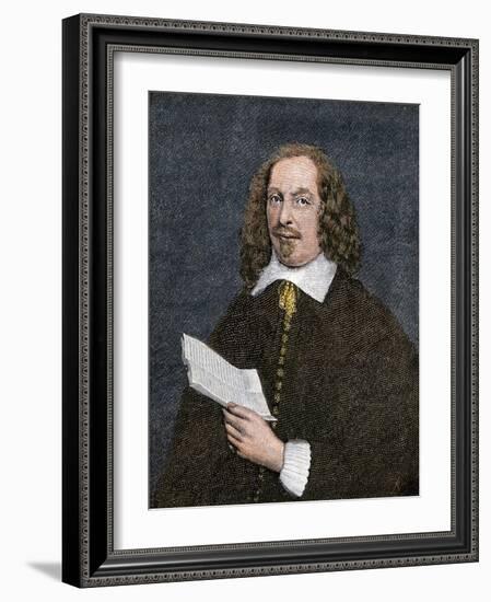 Pilgrim Leader Edward Winslow Portrait Holding a Document-null-Framed Giclee Print