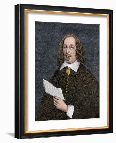 Pilgrim Leader Edward Winslow Portrait Holding a Document-null-Framed Giclee Print