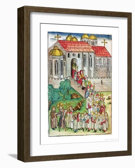 Pilgrim of Santiago De Compostela and Procession, 1491-Michael Wolgemut Or Wolgemuth-Framed Giclee Print