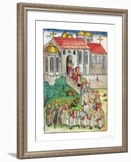 Pilgrim of Santiago De Compostela and Procession, 1491-Michael Wolgemut Or Wolgemuth-Framed Giclee Print