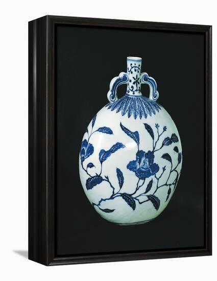 Pilgrim's 'Blue and White' Gourd with Floral Decorations, c.1403-24-null-Framed Premier Image Canvas