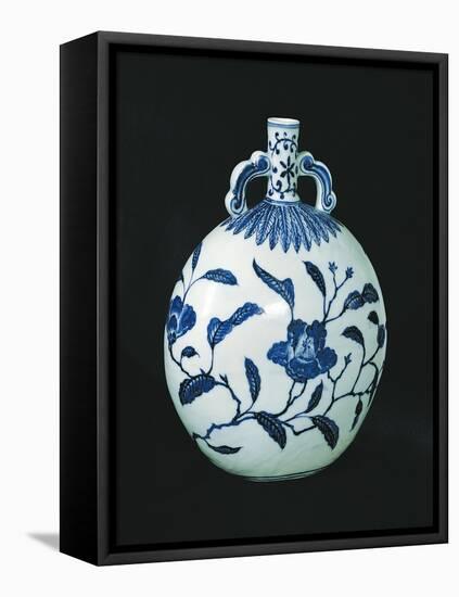 Pilgrim's 'Blue and White' Gourd with Floral Decorations, c.1403-24-null-Framed Premier Image Canvas
