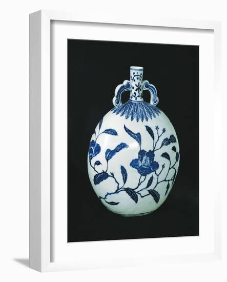 Pilgrim's 'Blue and White' Gourd with Floral Decorations, c.1403-24-null-Framed Giclee Print