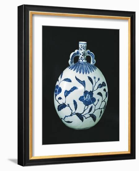 Pilgrim's 'Blue and White' Gourd with Floral Decorations, c.1403-24-null-Framed Giclee Print