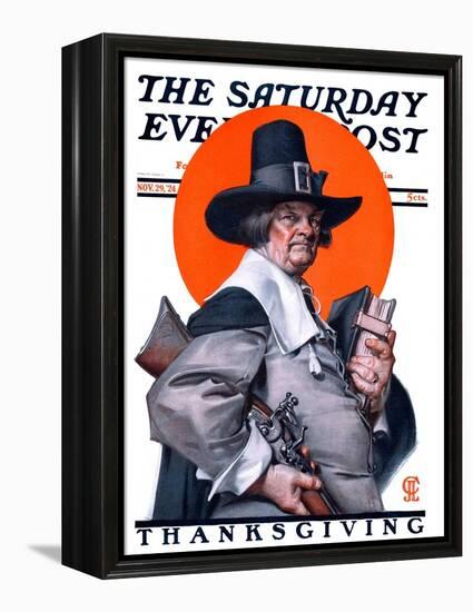 "Pilgrim," Saturday Evening Post Cover, November 29, 1924-Joseph Christian Leyendecker-Framed Premier Image Canvas