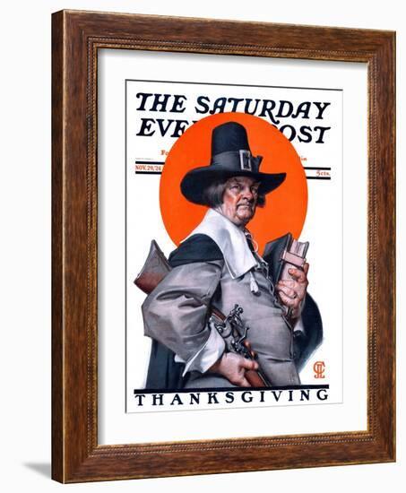 "Pilgrim," Saturday Evening Post Cover, November 29, 1924-Joseph Christian Leyendecker-Framed Giclee Print