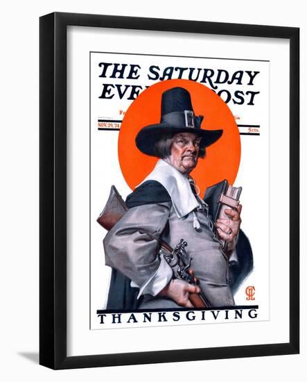 "Pilgrim," Saturday Evening Post Cover, November 29, 1924-Joseph Christian Leyendecker-Framed Giclee Print